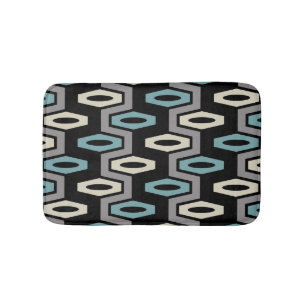 Retro Geometric Pattern Bath Mat