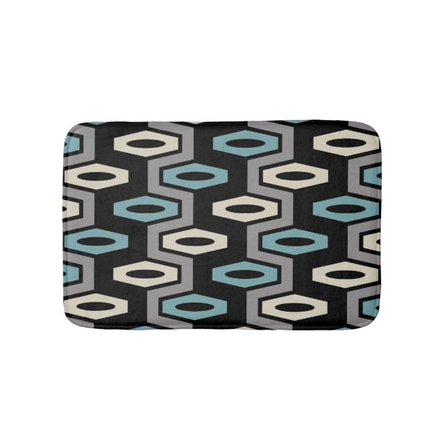 Retro Geometric Pattern Bath Mat (Front)