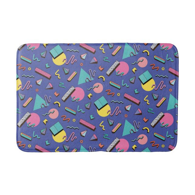 Retro Geometric Pattern Bath Mat (Front)