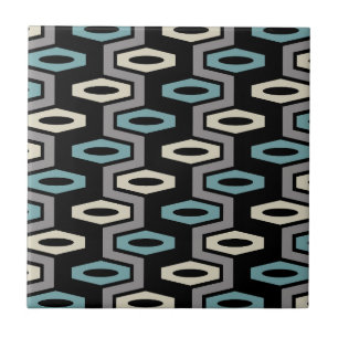 Retro Geometric Pattern Ceramic Tile