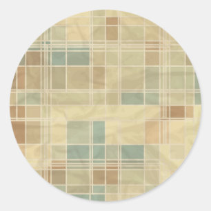 Retro geometric pattern classic round sticker