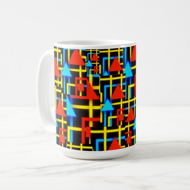 Retro Geometric Pattern  Coffee Mug (Front Left)