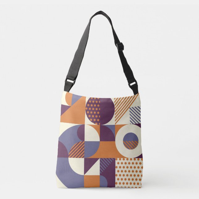 Retro Geometric Pattern Crossbody Bag (Front)