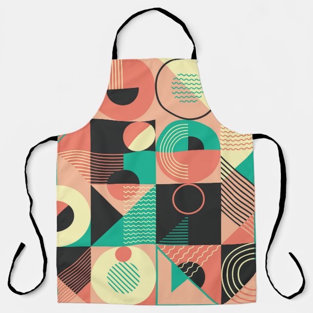 Retro Geometric Pattern Design Apron (Front)
