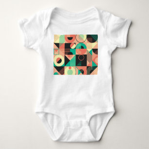 Retro Geometric Pattern Design Baby Bodysuit