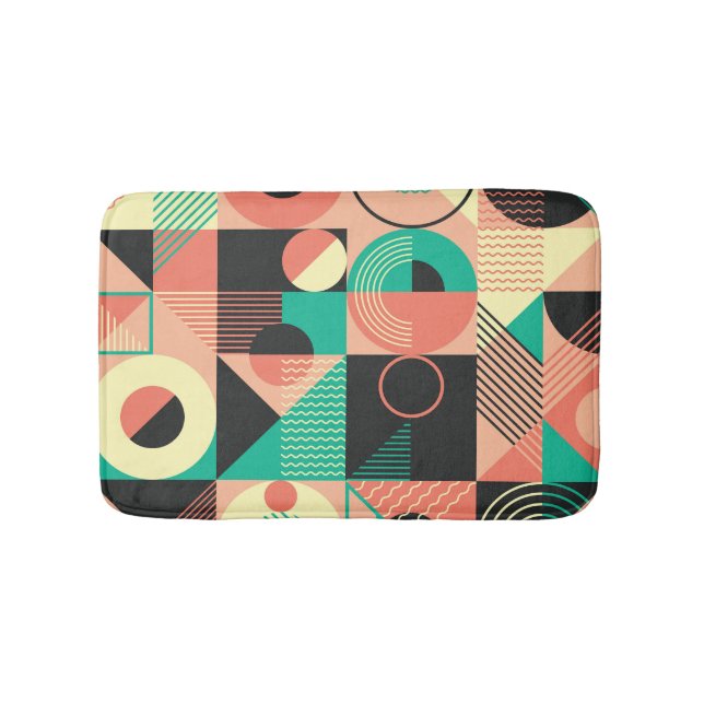 Retro Geometric Pattern Design Bath Mat (Front)