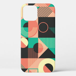 Retro Geometric Pattern Design iPhone 12 Case