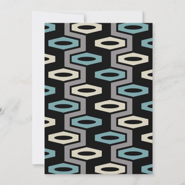 Retro Geometric Pattern Holiday Card (Front)