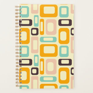 Retro geometric pattern in light beige background planner