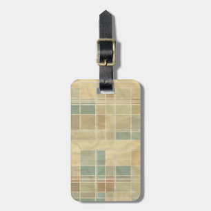 Retro geometric pattern luggage tag