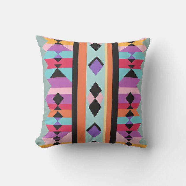 Retro Geometric Pattern mix Cushion (Front)
