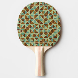 Retro geometric pattern ping pong paddle