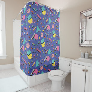 Retro Geometric Pattern Shower Curtain