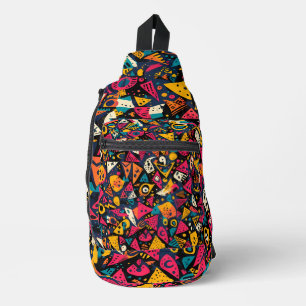 Retro Geometric Pattern  Sling Bag