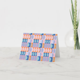 Retro Geometric Pattern Soft Pastel Stationery Note Card