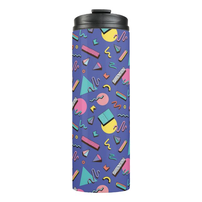 Retro Geometric Pattern Thermal Tumbler (Front)