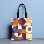 Retro Geometric Pattern Tote Bag<br><div class="desc">This design features a retro geometric pattern. #abstract #geometric #geometrical #modern #chic #stylish #elegant #trendy #trending #style #fashion #fashionable #home #office #work #school #bags #totes #totebags #accessories #gifts #shopping #plum #tan #purple #cream</div>