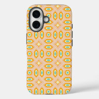 Retro geometric pattern with hexagons and stars