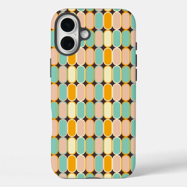 Retro geometric pattern with vertical ovals Case-Mate iPhone case (Back)