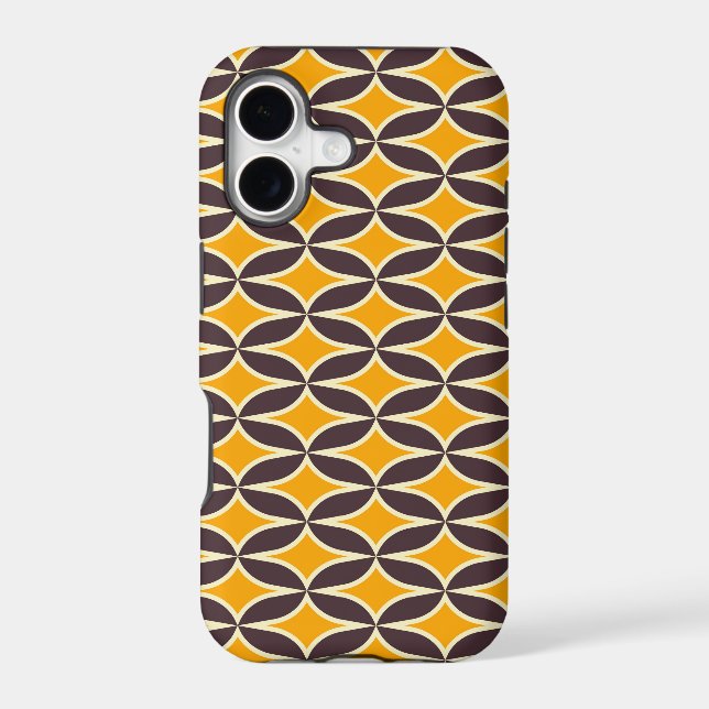 Retro geometric pattern yellow and brown leaf (Back)
