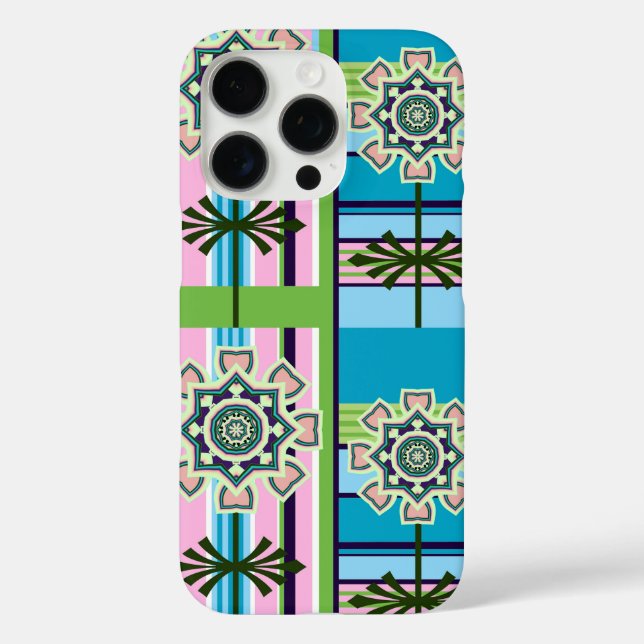 Retro geometric patterns and fantasy flowers Case-Mate iPhone case (Back)