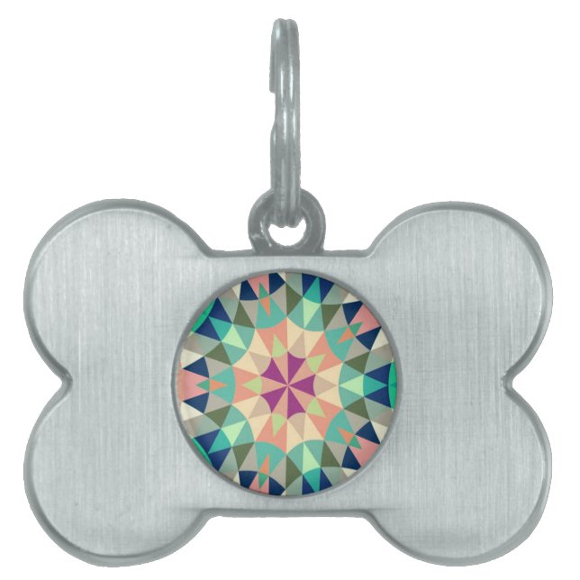 Retro Geometric Pet Tag (Front)