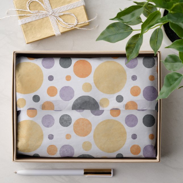 Retro Geometric Polka Dot Seamless Pattern Tissue Paper (Gift)