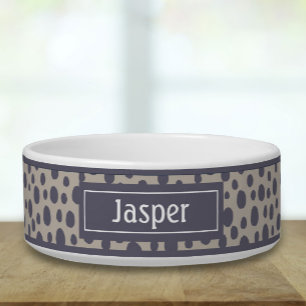 Retro Geometric Print Pet Bowl