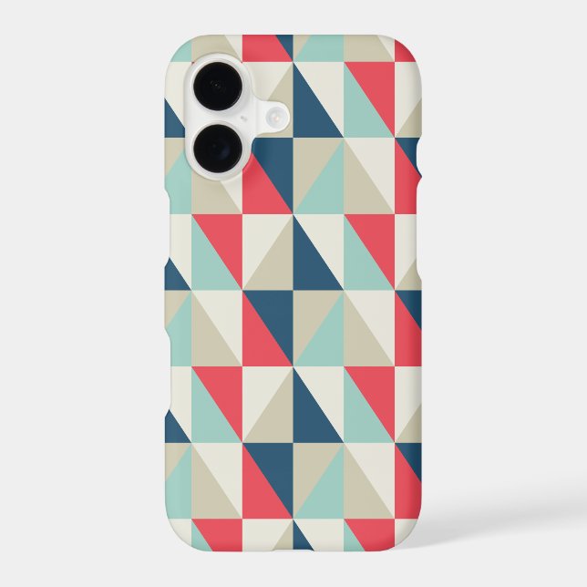 Retro Geometric Red and Blue Triangles Pattern (Back)
