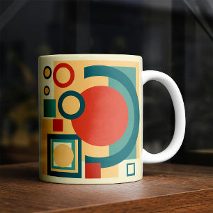 Retro Geometric Risograph Style Abstract Design Coffee Mug