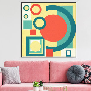 Retro Geometric Risograph Style Abstract Design Photo Print