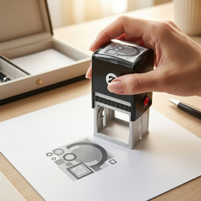 Retro Geometric Risograph Style Abstract Design Self-inking Stamp (Retro Geometric Risograph Style Abstract Design. Self-inking Stamp)