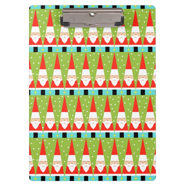 Retro Geometric Santa Clipboard (Front)