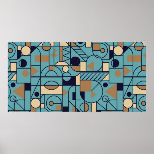 Retro geometric Seamless background design. Modern Poster