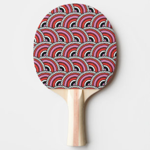 Retro Geometric Seamless Pattern Ping Pong Paddle