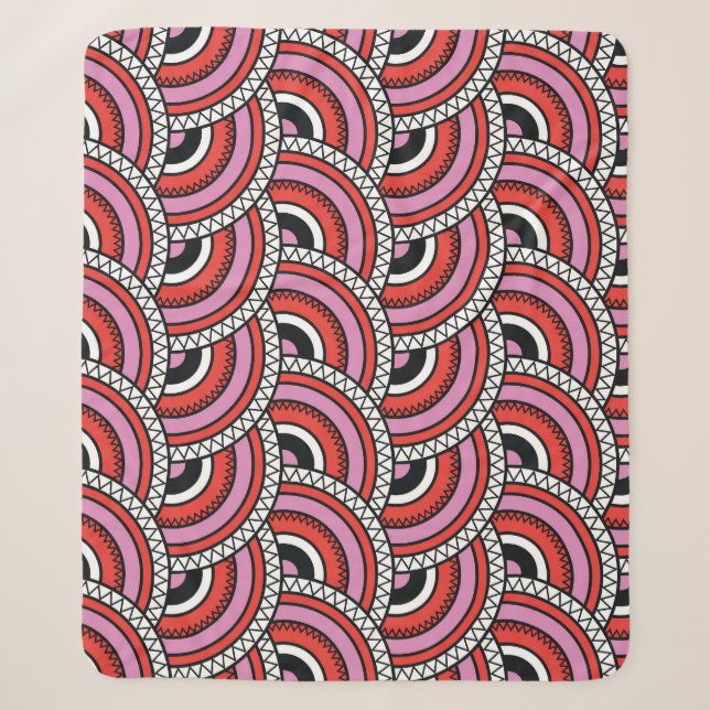 Retro Geometric Seamless Pattern Sherpa Blanket (Front)