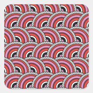 Retro Geometric Seamless Pattern Square Sticker