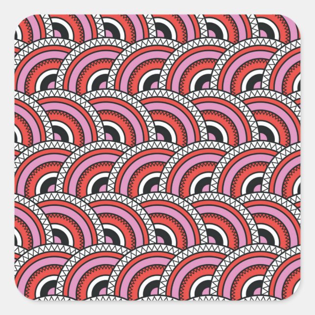 Retro Geometric Seamless Pattern Square Sticker (Front)