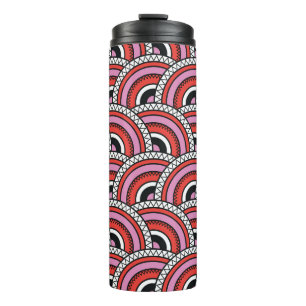 Retro Geometric Seamless Pattern Thermal Tumbler