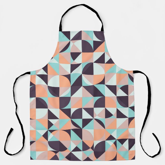 Retro geometric, seamless vintage background apron (Front)