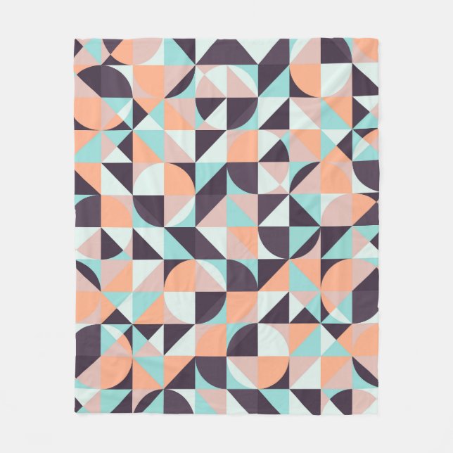 Retro geometric, seamless vintage background fleece blanket (Front)