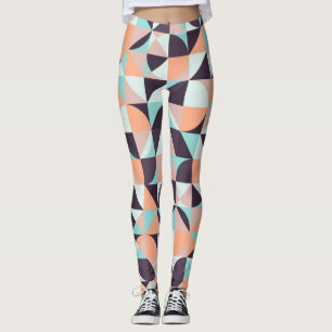 Retro geometric, seamless vintage background leggings