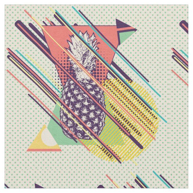 Retro geometric shapes and pineapple fabric (Close Up)
