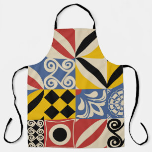 Retro geometric shapes: Azulejos tiles. Apron