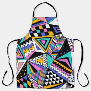 Retro Geometric Shapes: Colorful Vintage. Apron