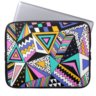 Retro Geometric Shapes: Colorful Vintage. Laptop Sleeve
