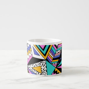 Retro Geometric Shapes: Colourful Vintage. Espresso Cup
