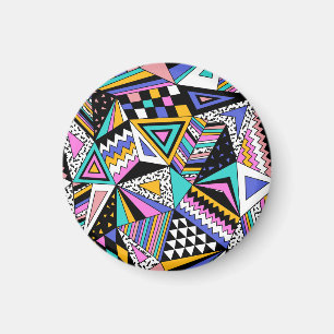 Retro Geometric Shapes: Colourful Vintage. Magnet