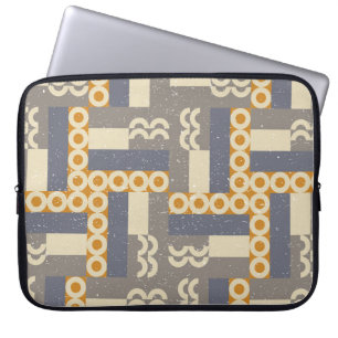 Retro geometric shapes, modern pattern laptop sleeve