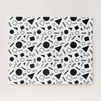 Retro Geometric Shapes Pattern Jigsaw Puzzle